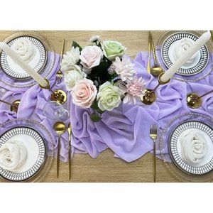 Lavender Chiffon Table Runner 29x156 Inches Wedding Party Decor 13 Feet ~ New